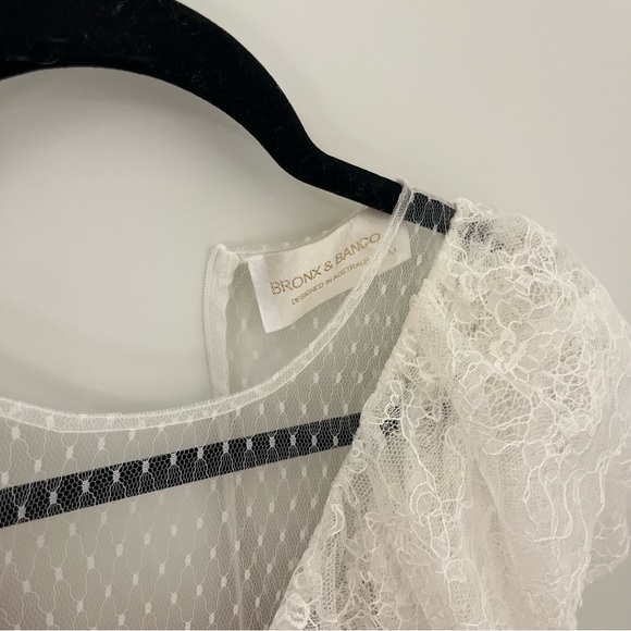 FREE PEOPLE x BRONX & BANCO Rebecca Blanc Mini Dress | size 6 / medium - Picture 5 of 6